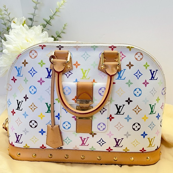 Louis Vuitton Alma GM Multicolor White Monogram Handbag - Picture 7 of 14